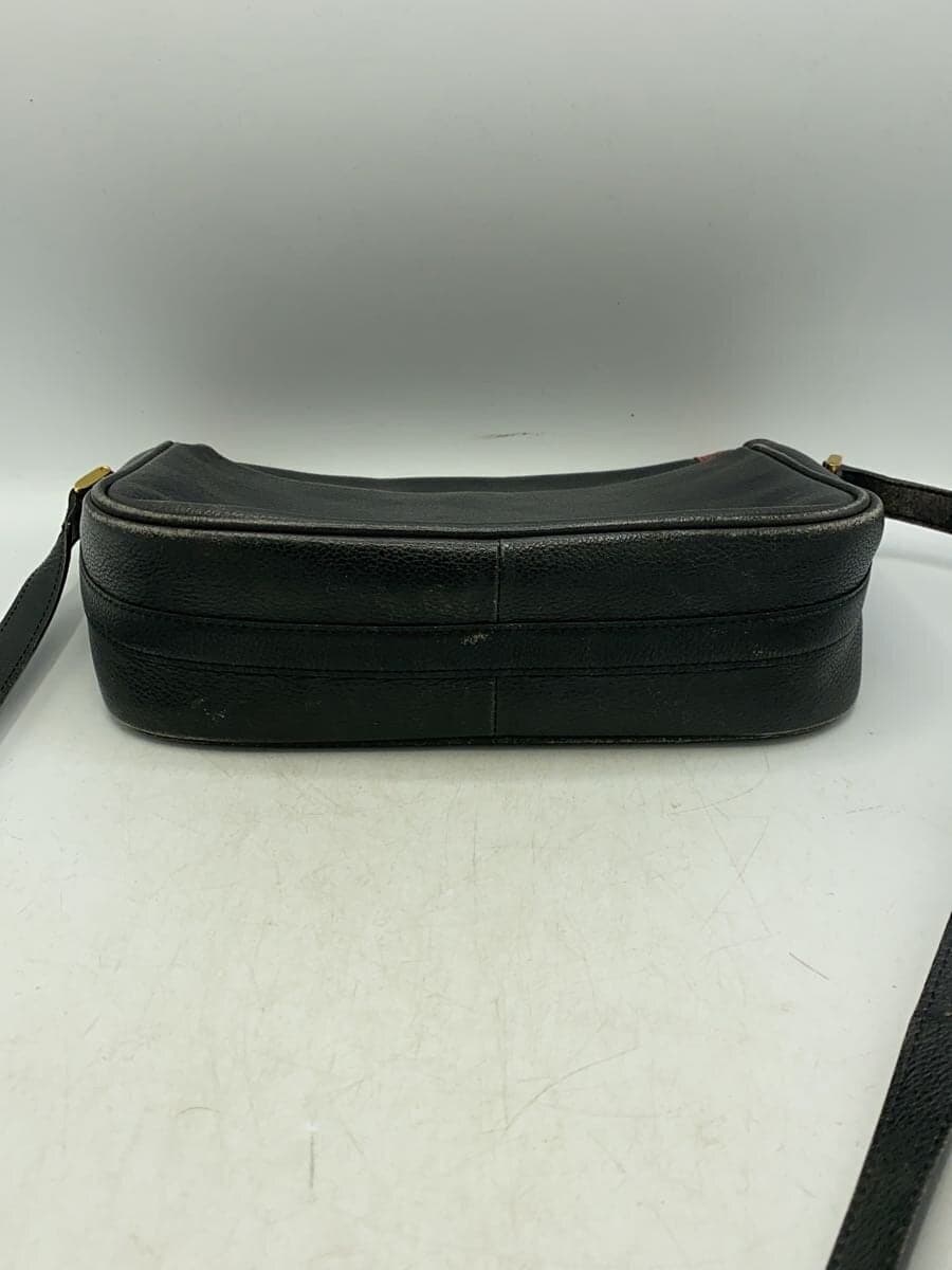 YVES SAINT LAURENT Diamond Cut Shoulder Bag Leather BLK Solid 4