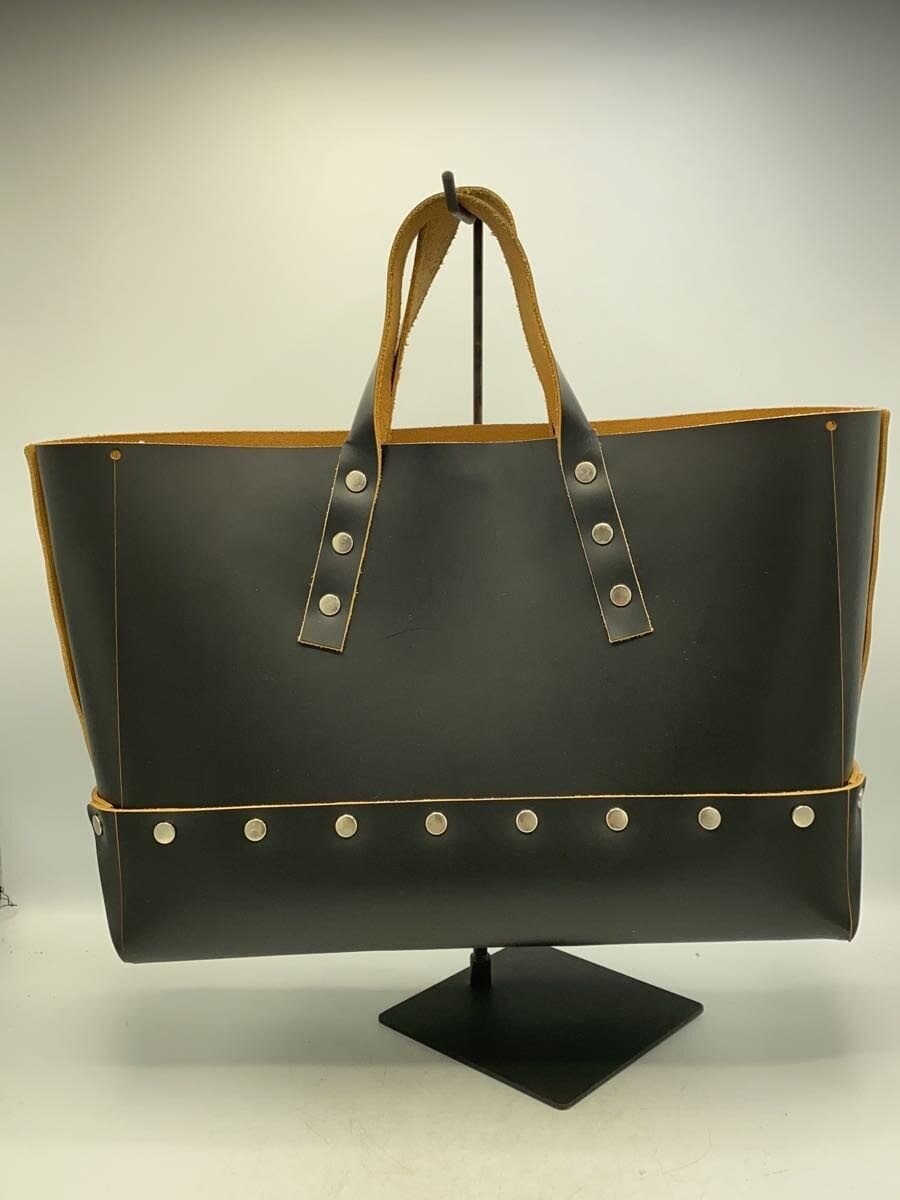 Hender Scheme Assemble Rectangle Bag Tote Bag Leather BLK Solid 3