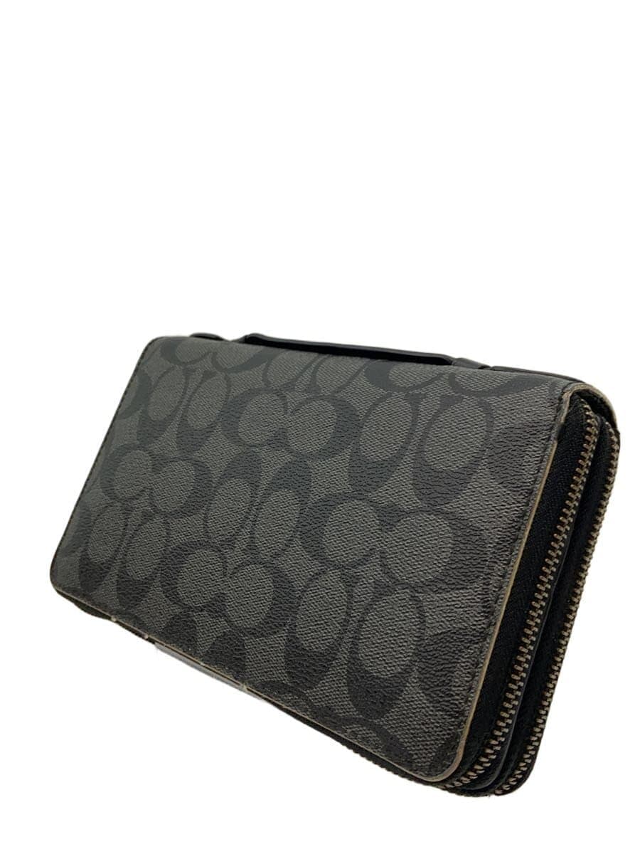 COACH Double Zip Travel Organizer Second Bag Leather BLK 2