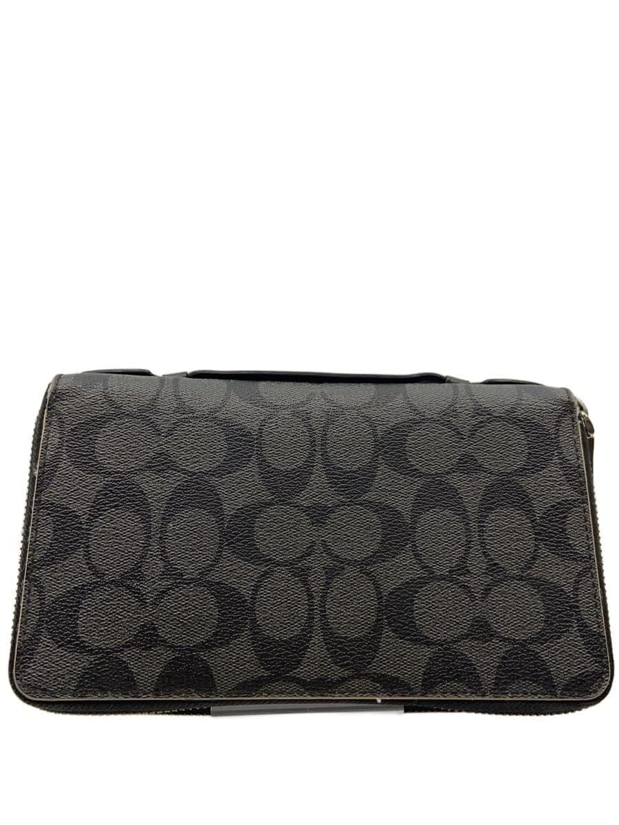 COACH Double Zip Travel Organizer Second Bag Leather BLK 3