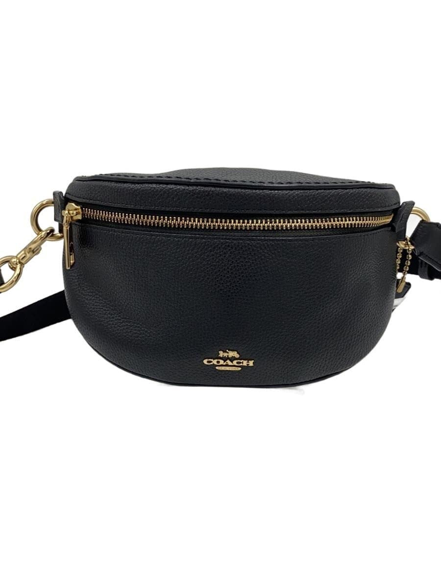 COACH Waist Bag Leather Black 39939