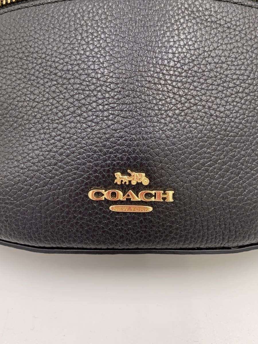 COACH Waist Bag Leather Black 39939 4