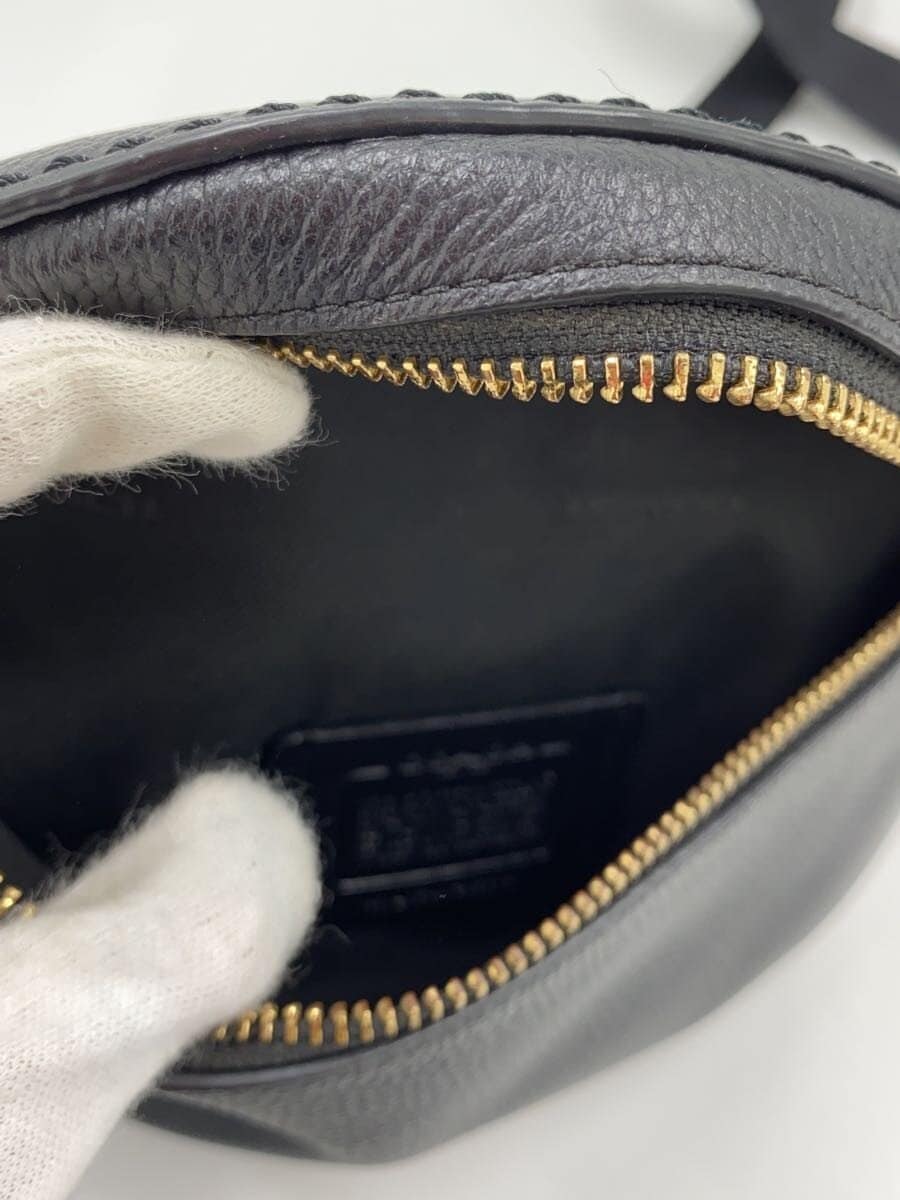 COACH Waist Bag Leather Black 39939 5