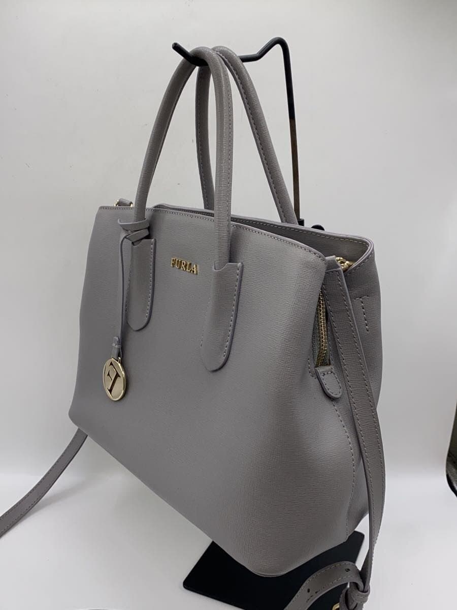 FURLA Handbag Leather GRY 2