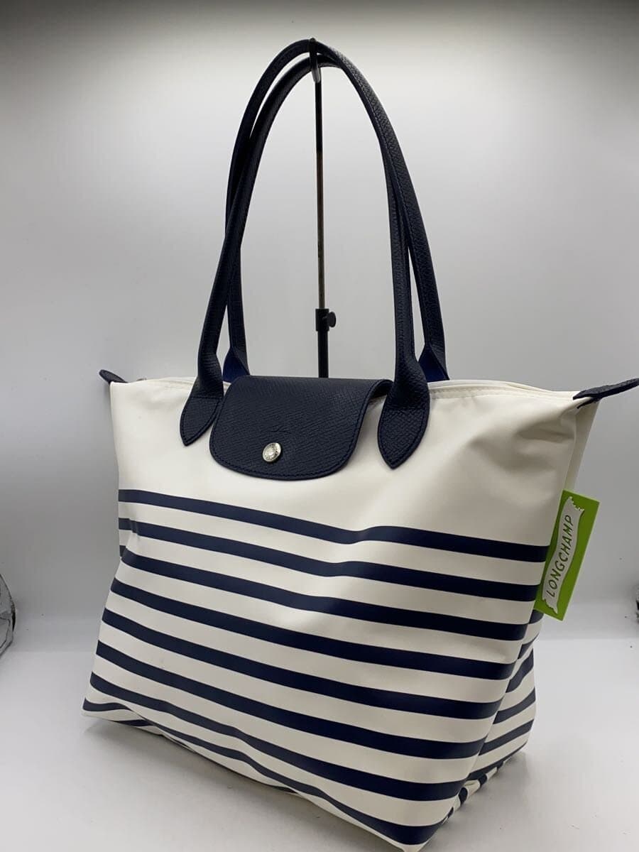 LONGCHAMP Tote Bag WHT Border Stripe l2605hdf165 2