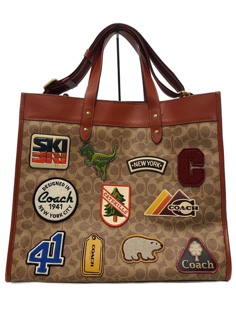 COACH Tote Bag BRW All Over Pattern C6676