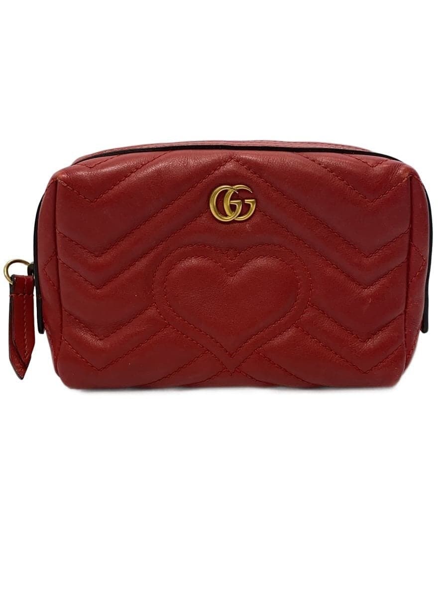 GUCCI Pouch_GG Marmont _Quilted Heart RED