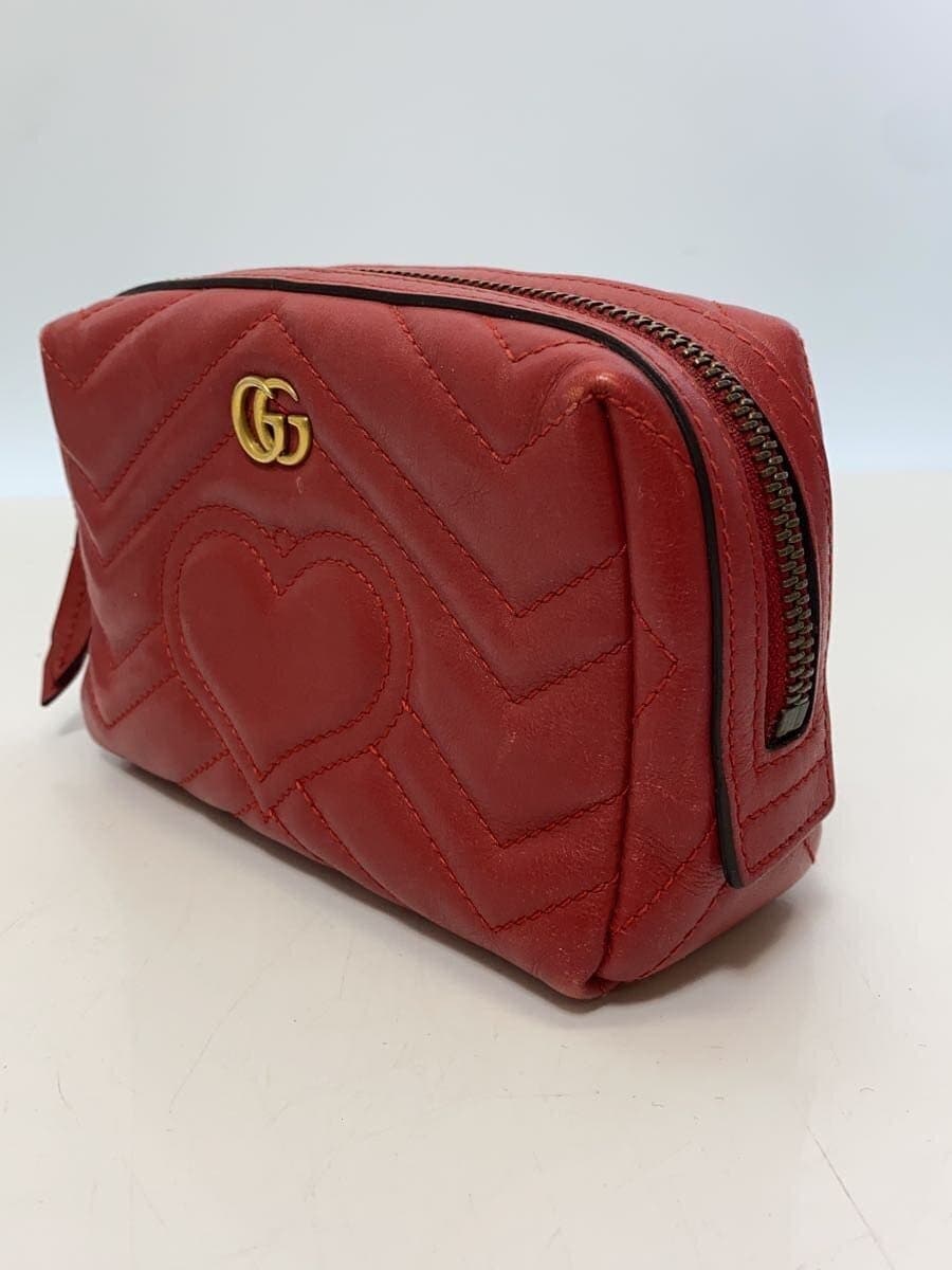 GUCCI Pouch_GG Marmont _Quilted Heart RED 2