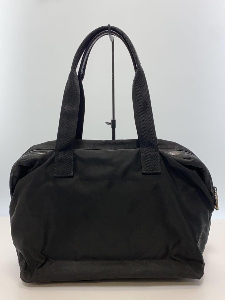 PRADA Triangle Logo Front Zip Handbag Nylon BLK Solid 3