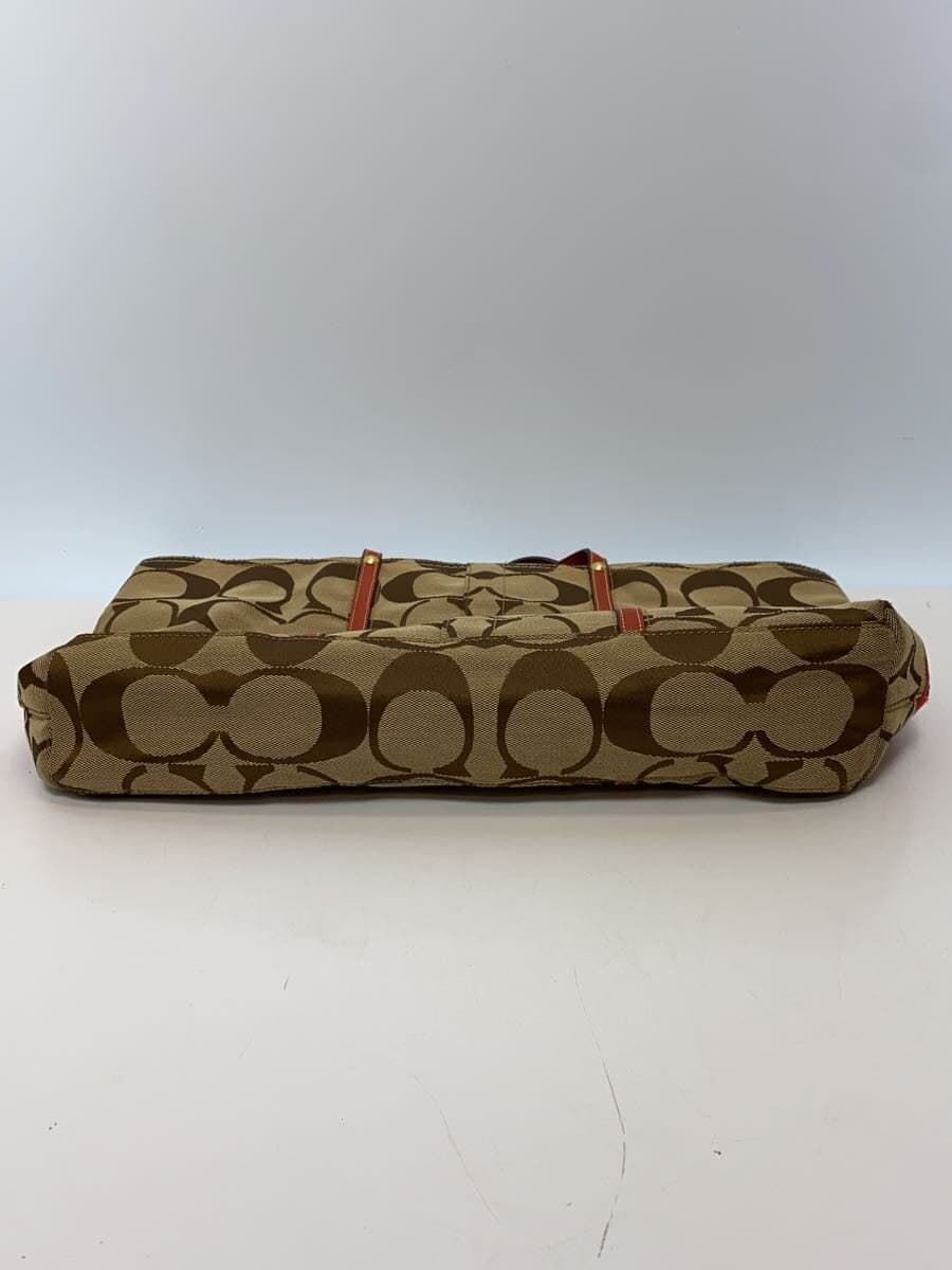 COACH Large Tote_Signature Stripe_Orange Stripe Canvas BEG All Over Pattern 4