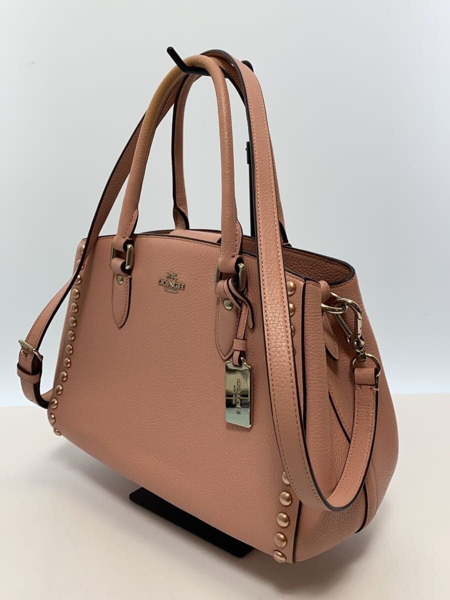 COACH Handbag Pebbled All Leather Leather PNK 36013 2