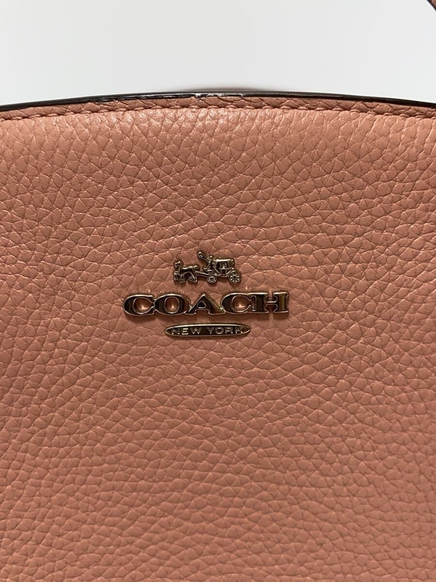 COACH Handbag Pebbled All Leather Leather PNK 36013 5