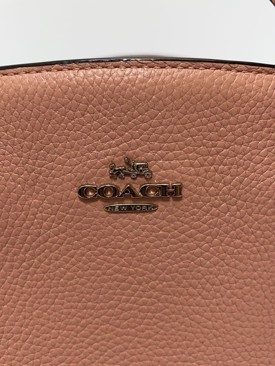 COACH Handbag Pebbled All Leather Leather PNK 36013 5