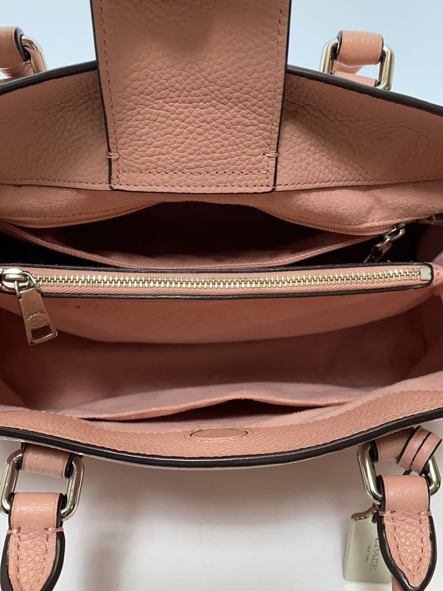 COACH Handbag Pebbled All Leather Leather PNK 36013 6