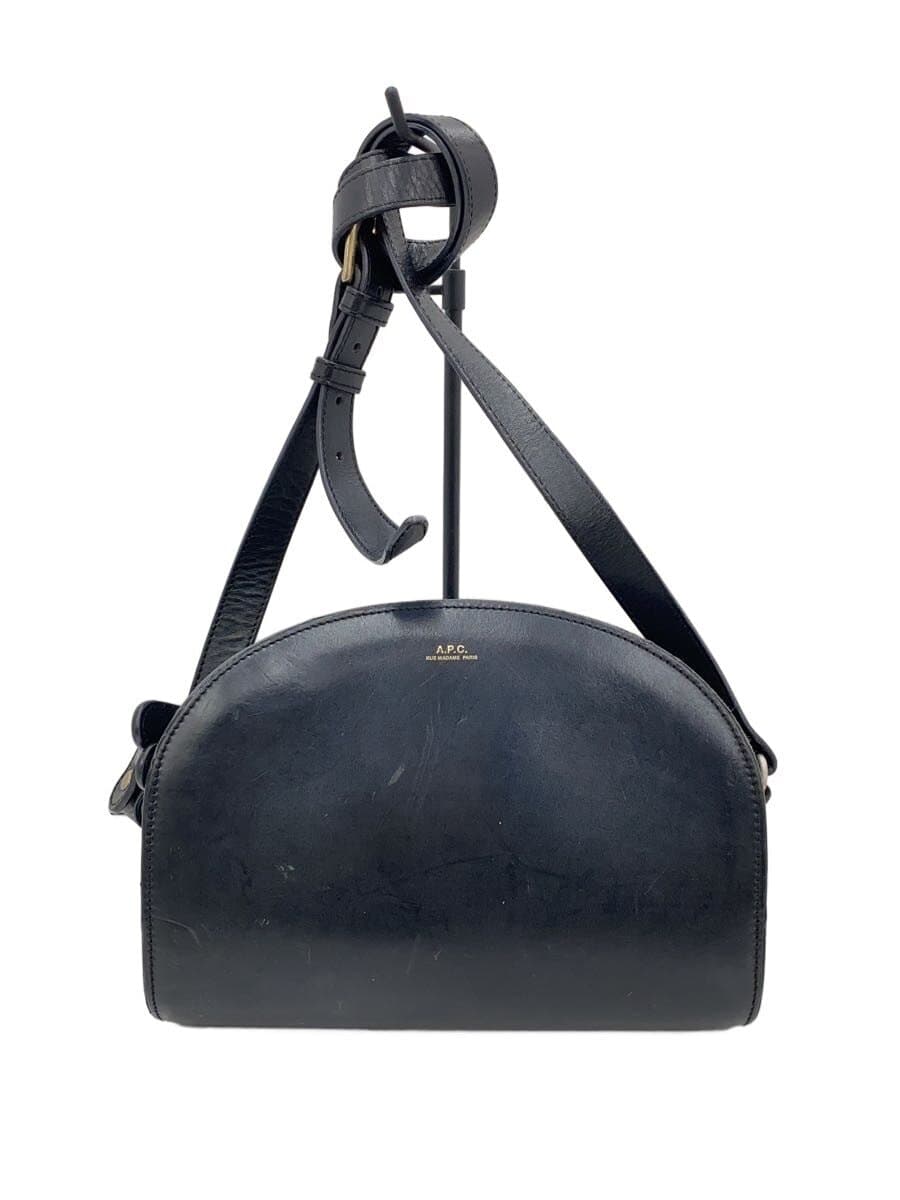 A.P.C. Shoulder Bag Leather Black Plain 1217