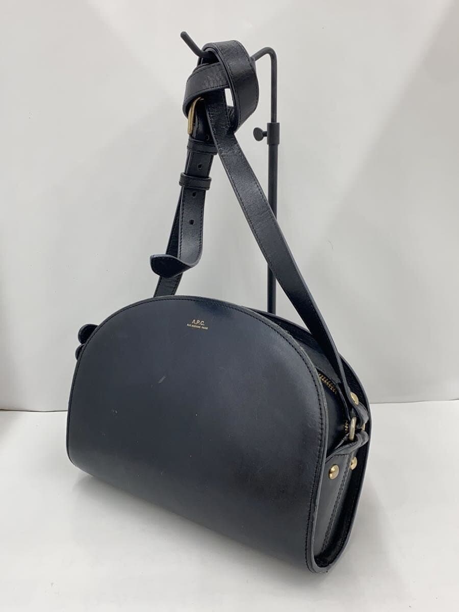 A.P.C. Shoulder Bag Leather Black Plain 1217 2