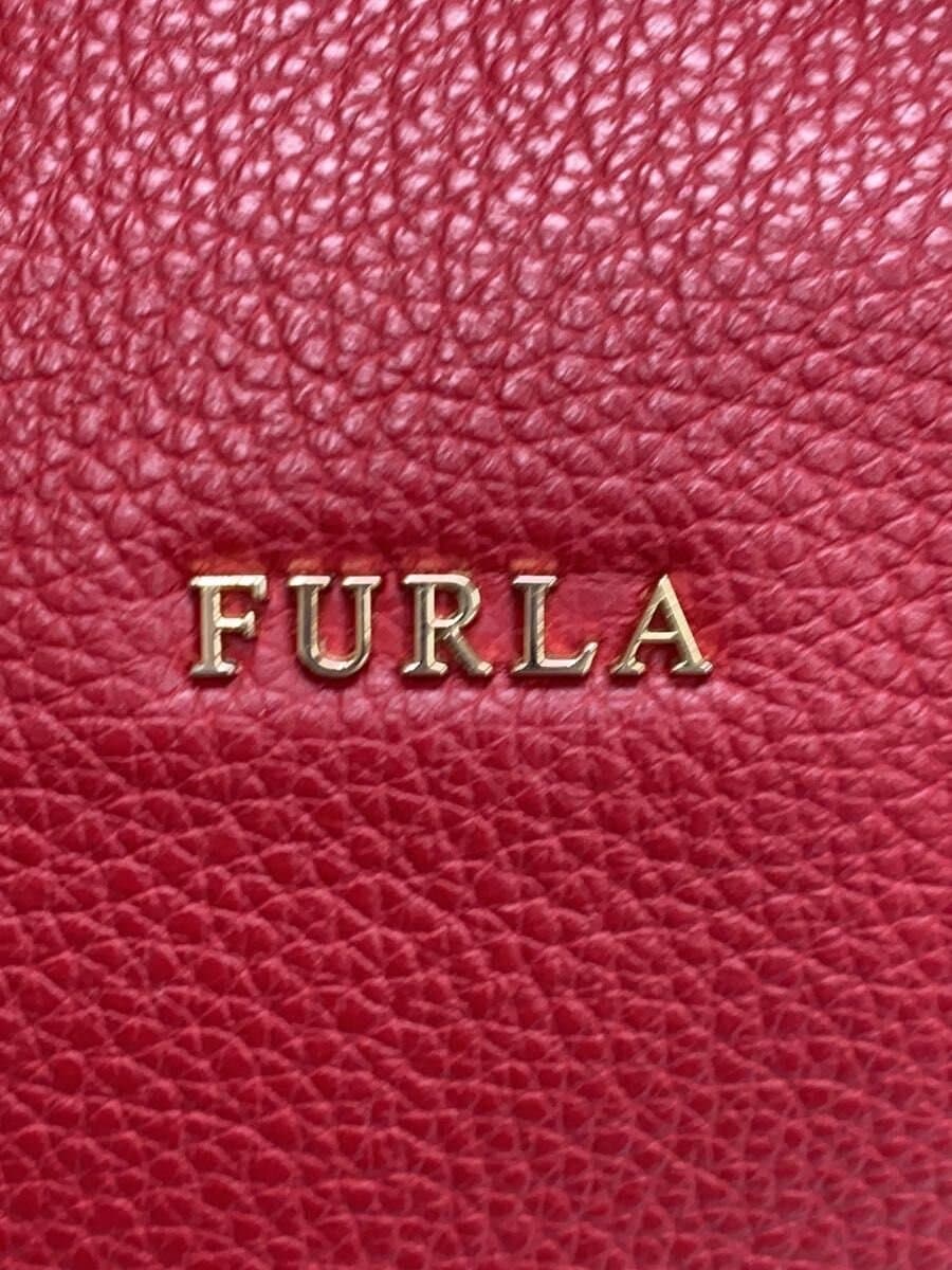 FURLA Handbag Leather RED 5