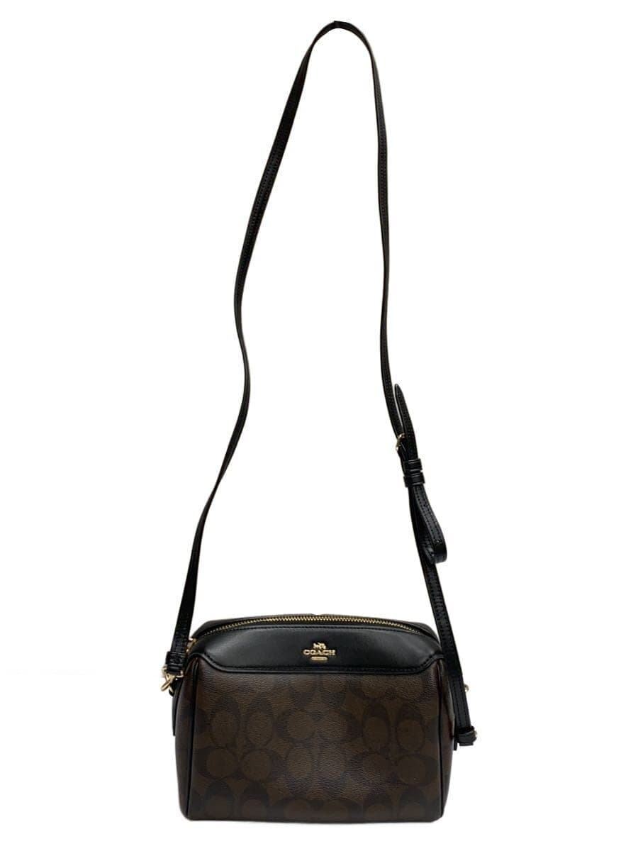COACH Shoulder Bag PVC BRW All Over Pattern F77879