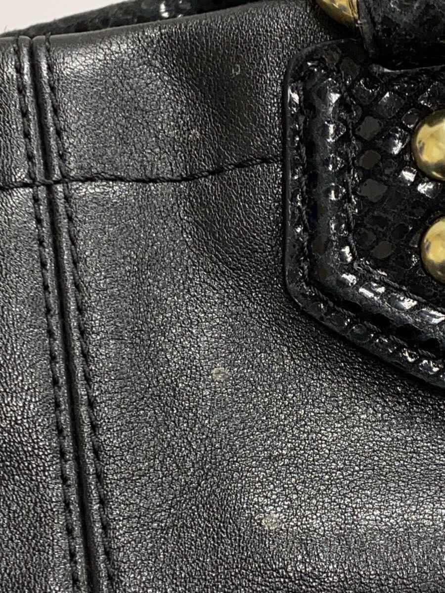 COACH Shoulder Bag_All Leather Leather BLK ※Corner Wear 7