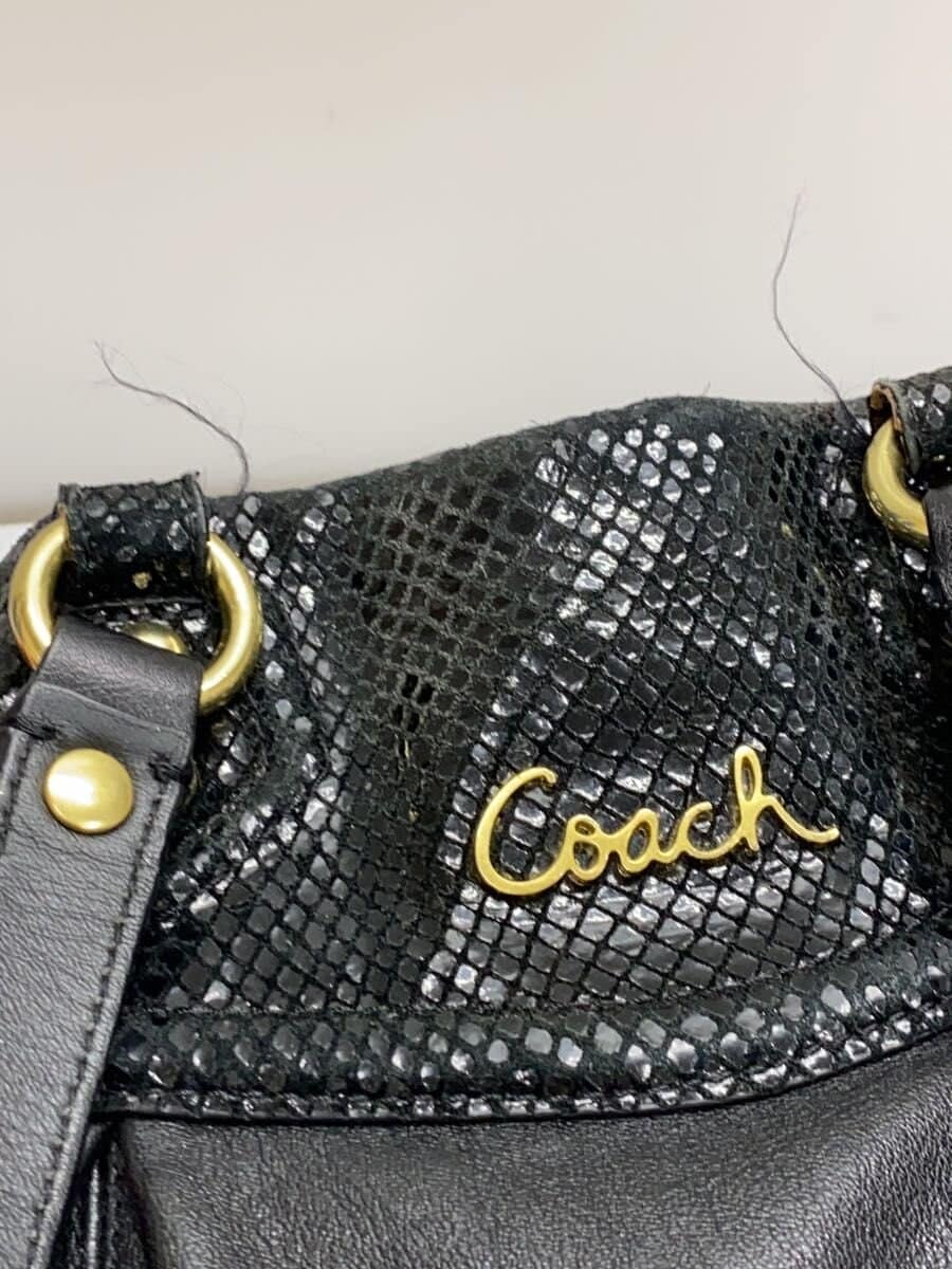 COACH Shoulder Bag_All Leather Leather BLK ※Corner Wear 8