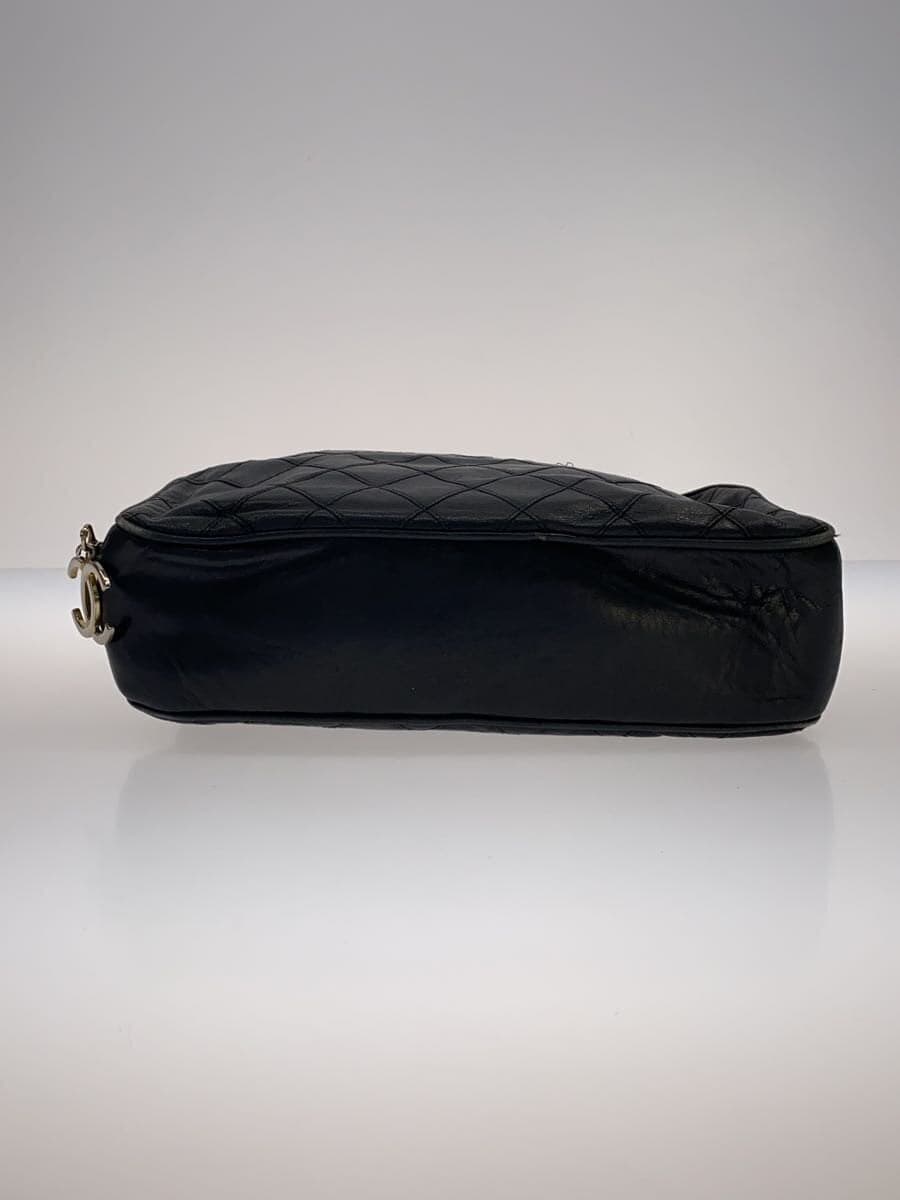 CHANEL Handbag Leather Black Solid Color 4