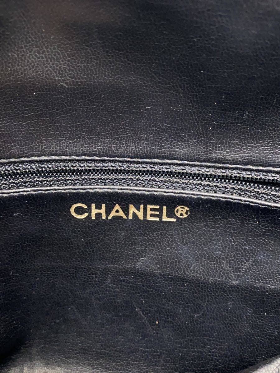 CHANEL Handbag Leather Black Solid Color 5
