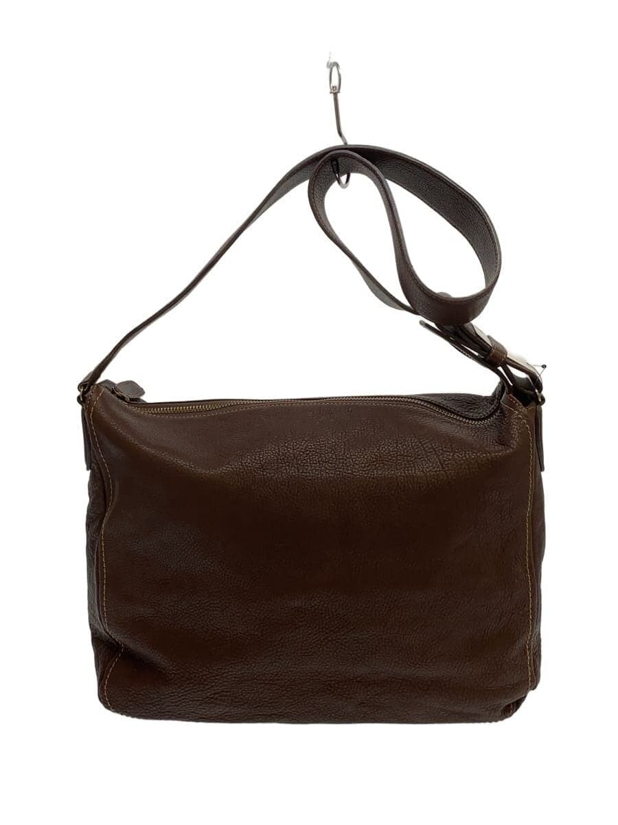 Tsuchiya Kaban Shoulder Bag Leather BRW Plain