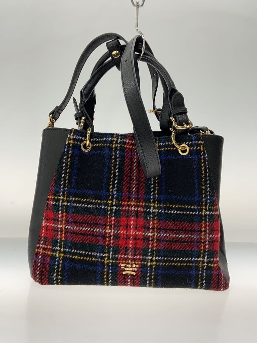 Samantha Thavasa x HARRIS TWEED Shoulder Bag BLK 3