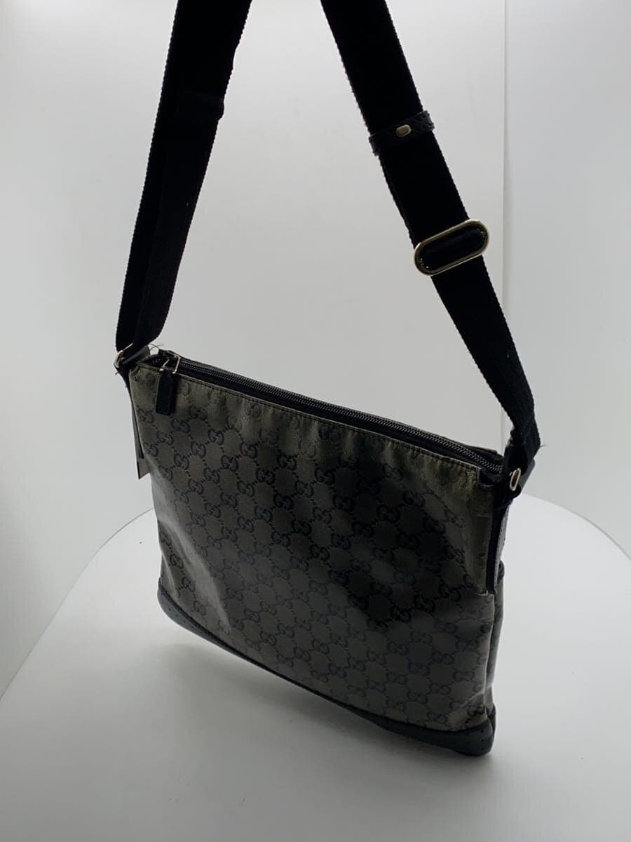 GUCCI Shoulder Bag_GG Crystal Canvas BRW Surface With Fabric Deterioration 2