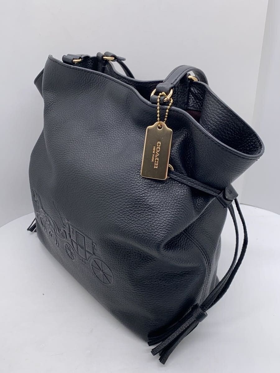 COACH Tote Bag Leather BLK Solid G2279 2