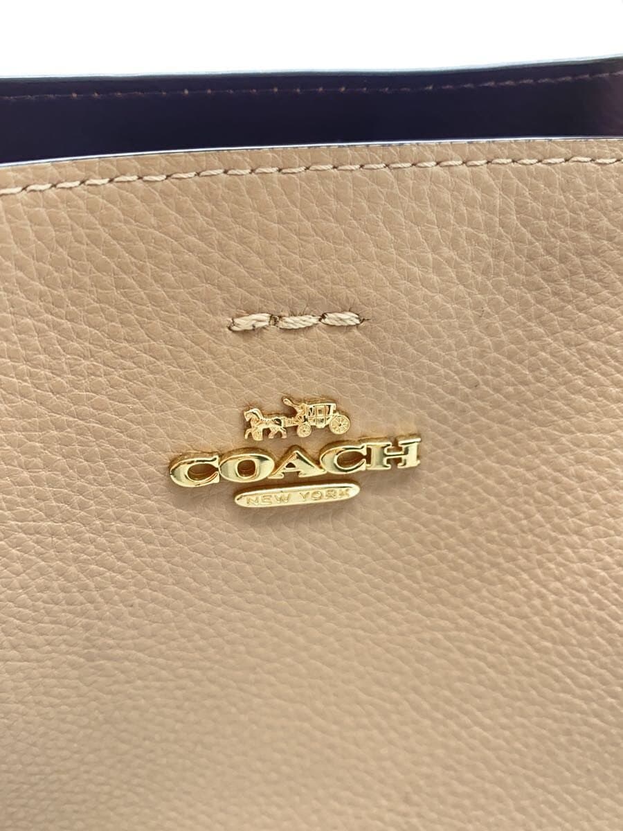COACH Handbag Leather BEG e2180-1011 5