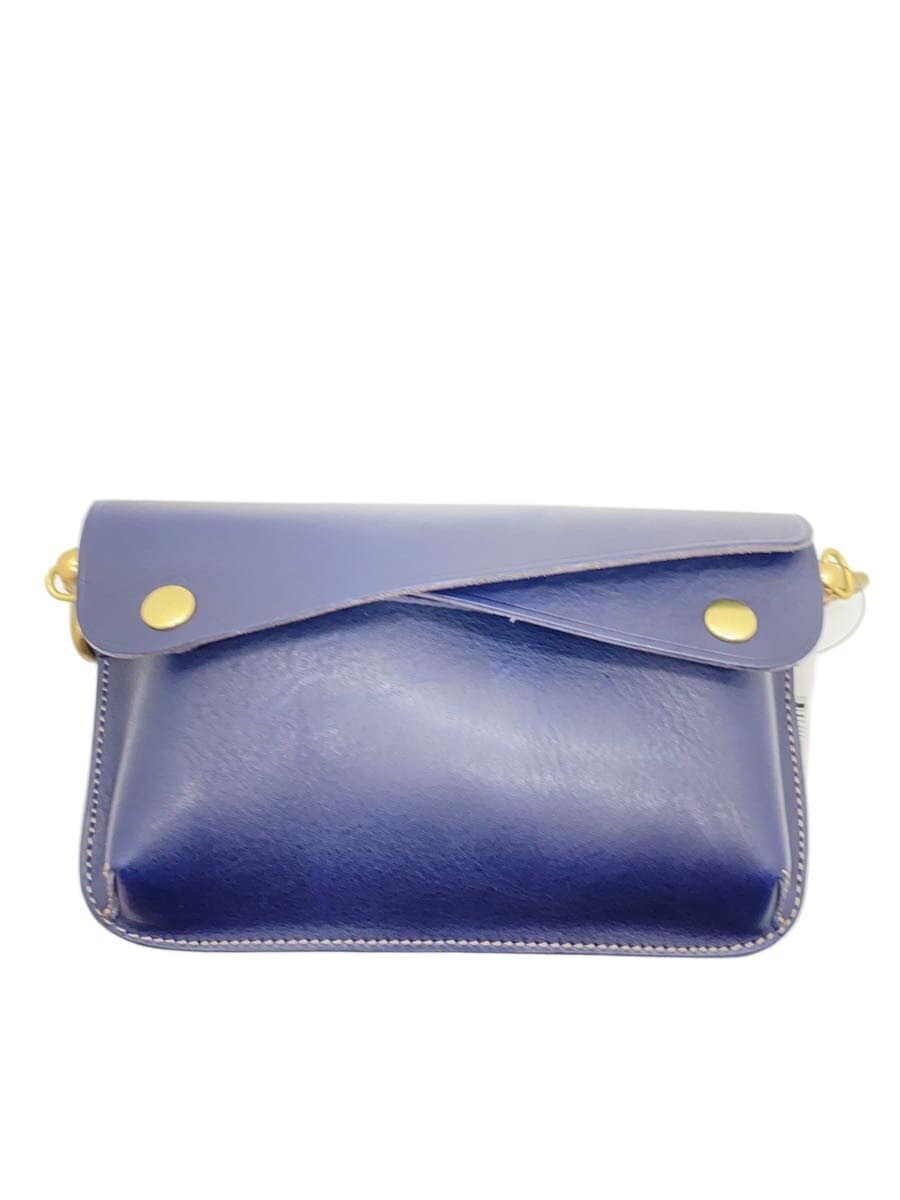 BEER BELLY Shoulder Bag Leather NVY Plain DOUBLE FLAPS S