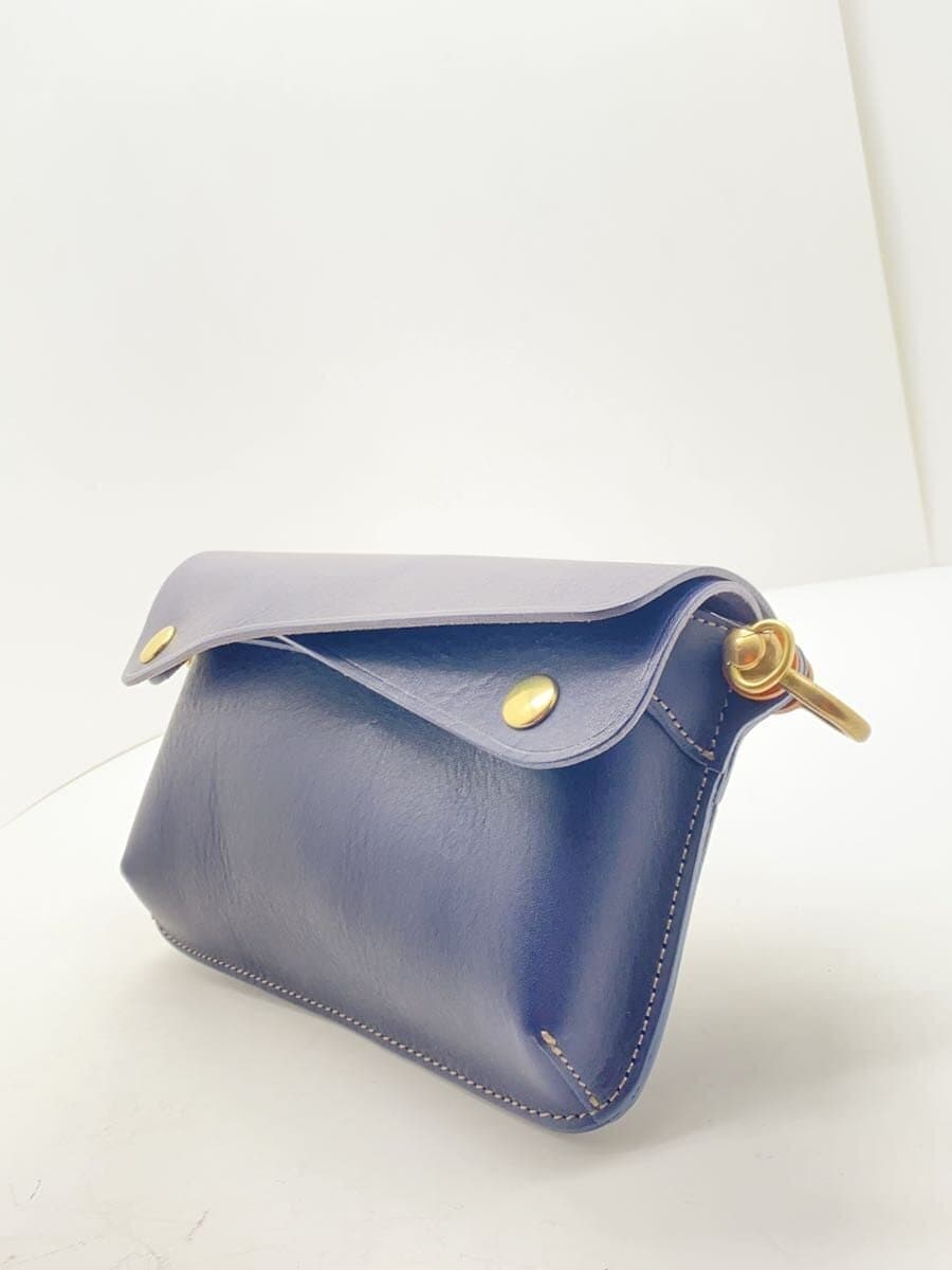 BEER BELLY Shoulder Bag Leather NVY Plain DOUBLE FLAPS S 2