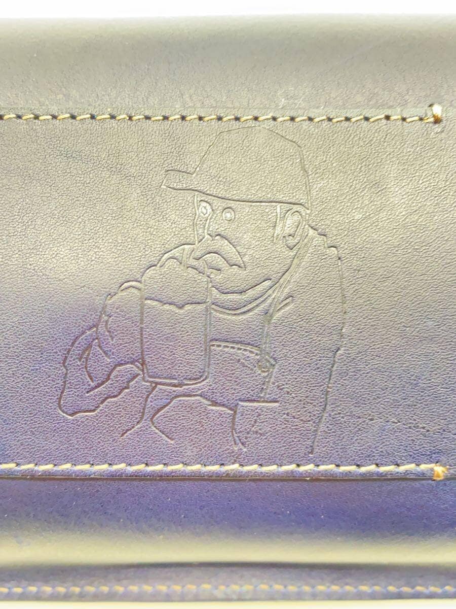 BEER BELLY Shoulder Bag Leather NVY Plain DOUBLE FLAPS S 5