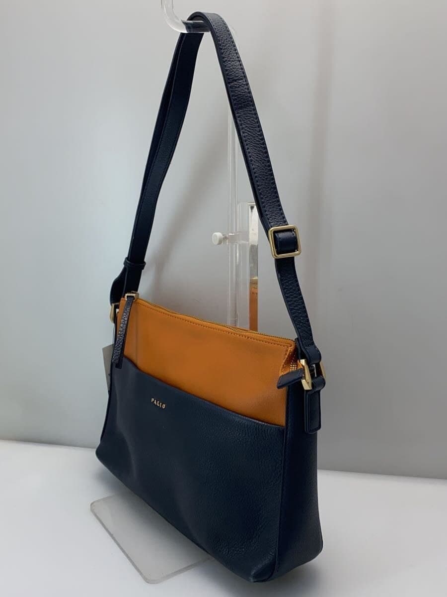PALIO Shoulder Bag Leather NVY Solid 2