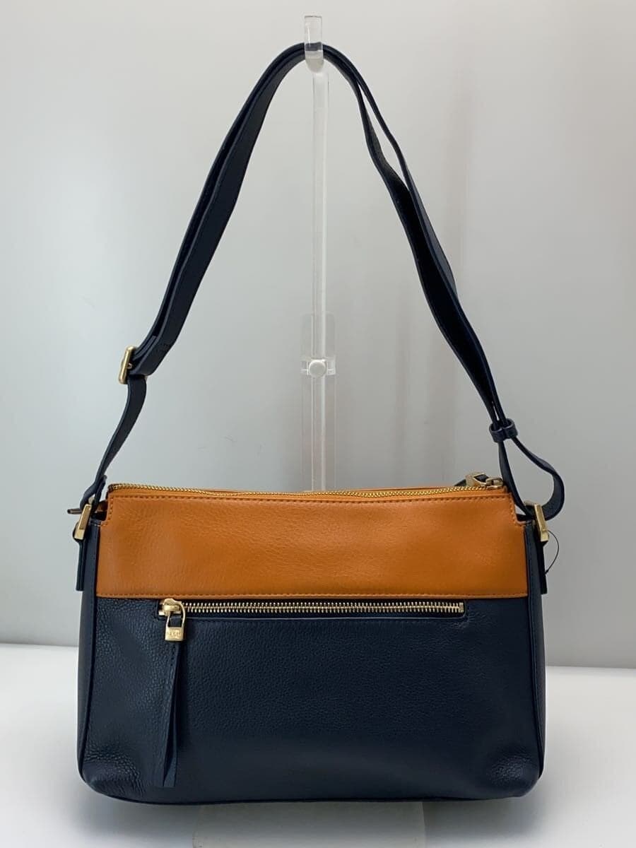 PALIO Shoulder Bag Leather NVY Solid 3