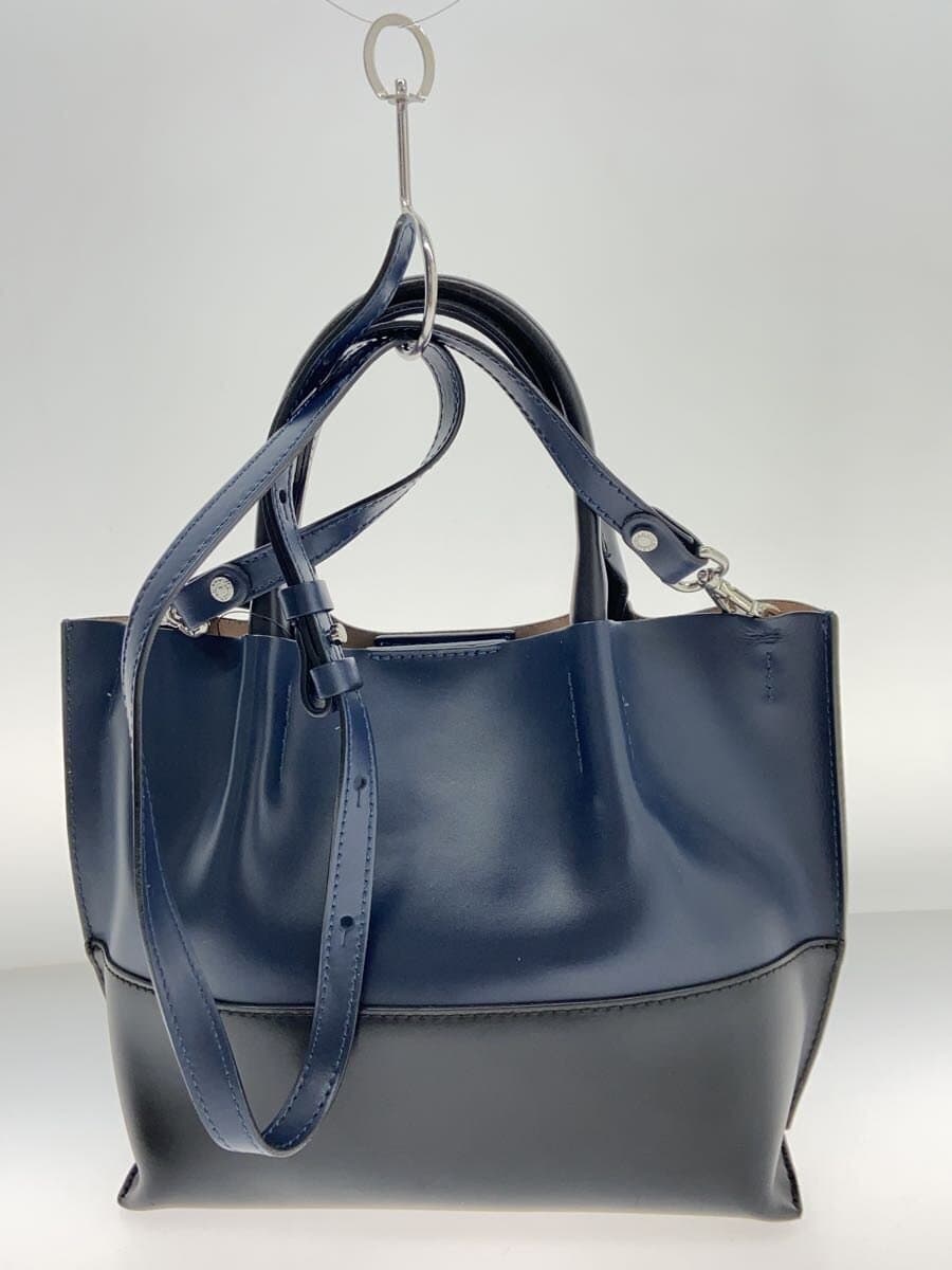 GIANNI CHIARINI Shoulder Bag Leather NVY Solid 3