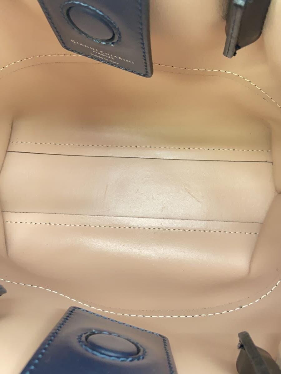 GIANNI CHIARINI Shoulder Bag Leather NVY Solid 6