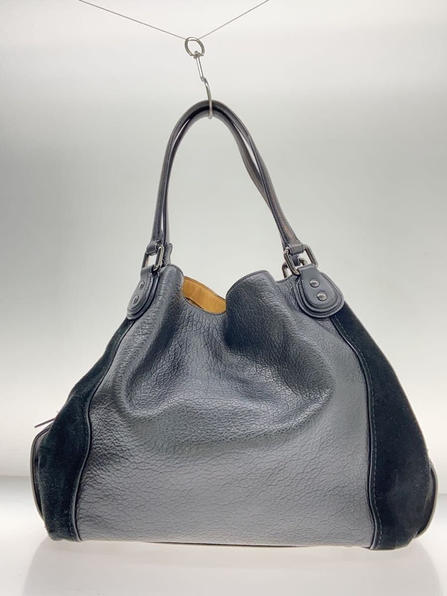 COACH Tote Bag Leather BLK Solid 21349 3