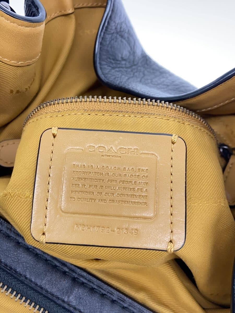 COACH Tote Bag Leather BLK Solid 21349 5