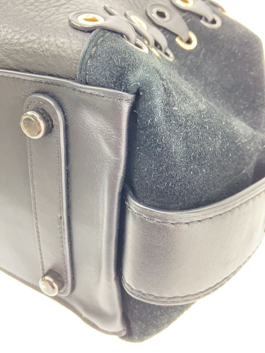 COACH Tote Bag Leather BLK Solid 21349 7