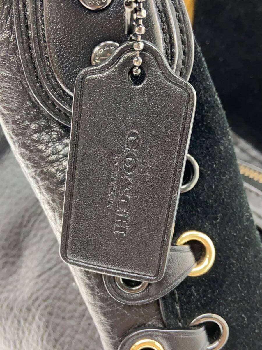 COACH Tote Bag Leather BLK Solid 21349 8