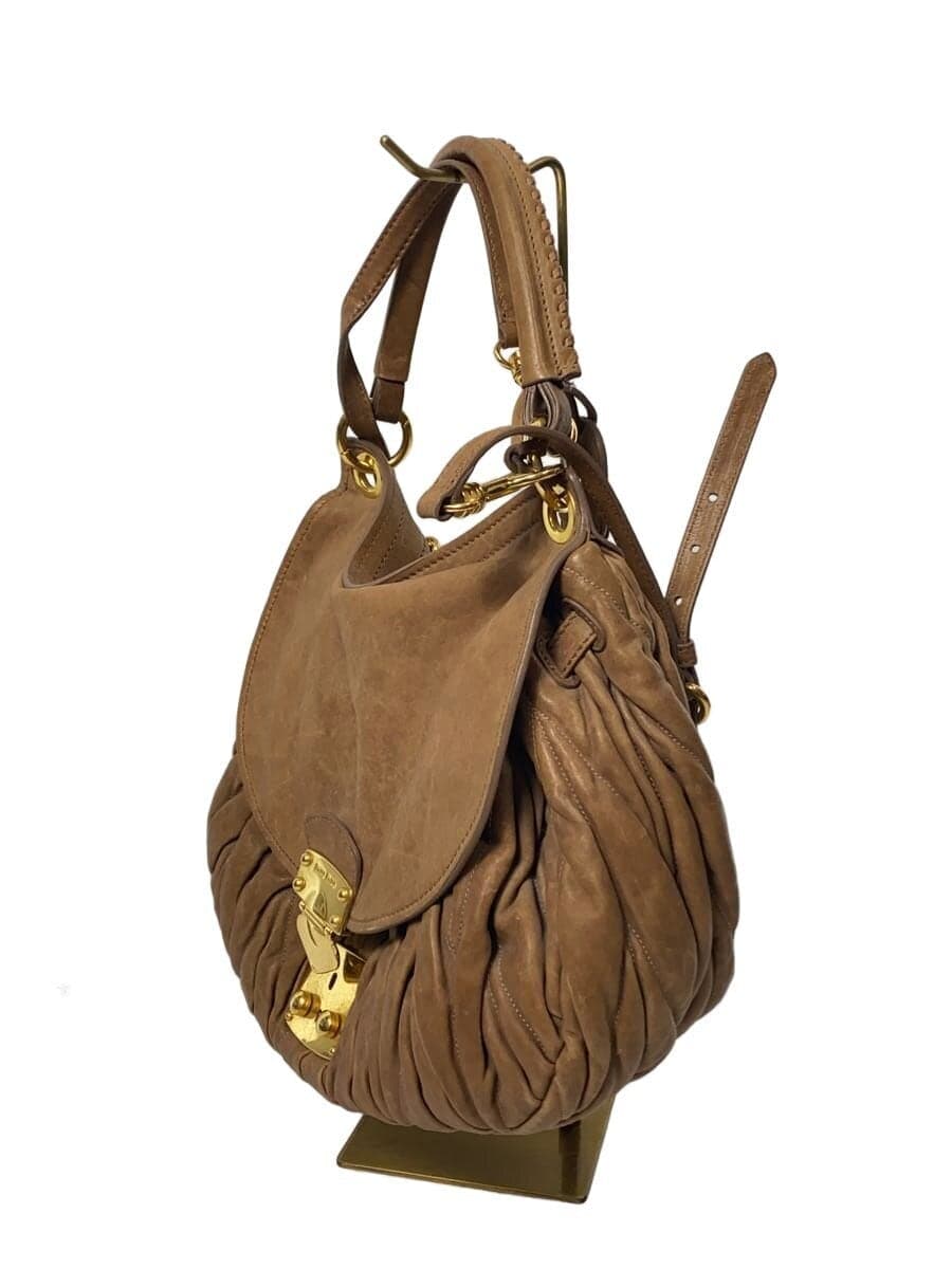 MIU MIU Shoulder Bag Leather BRW Solid 2