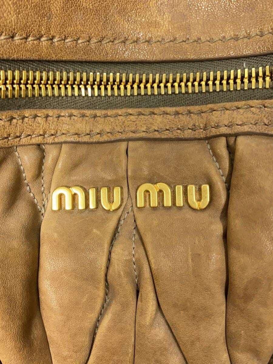 MIU MIU Shoulder Bag Leather BRW Solid 5