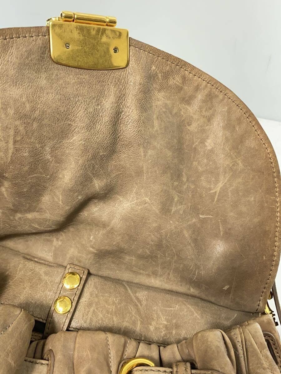 MIU MIU Shoulder Bag Leather BRW Solid 7