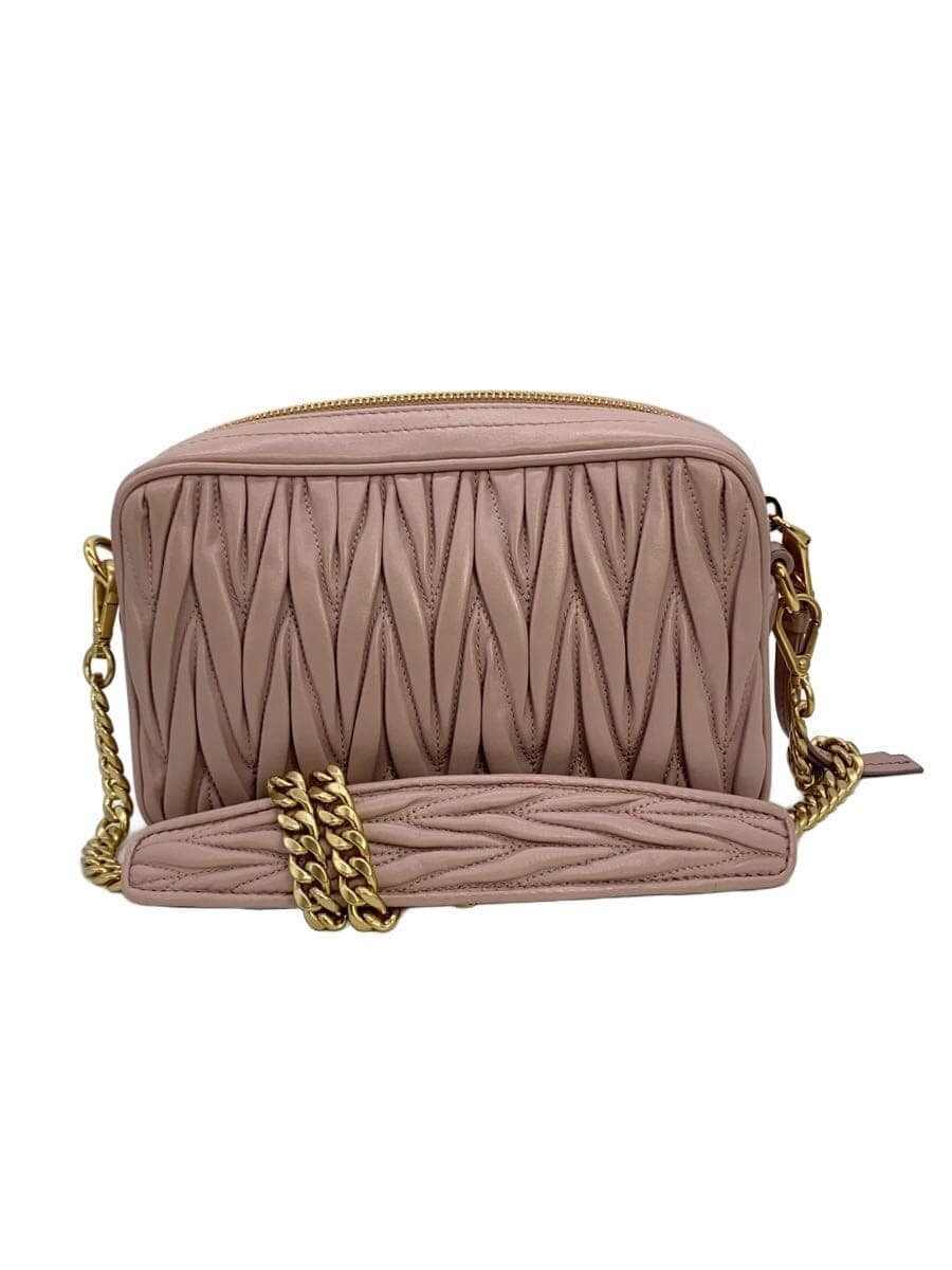MIU MIU Shoulder Bag Leather PNK Solid 5bh118 3