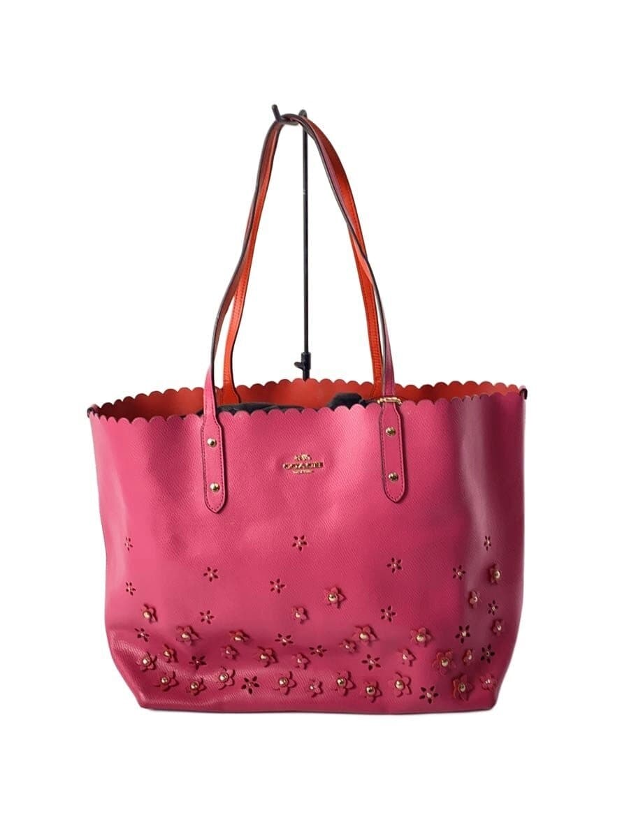 COACH Tote Bag Leather PNK Floral