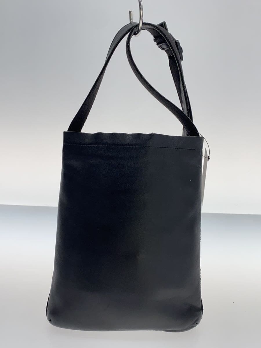 agnes b. Shoulder Bag Leather BLK Solid PAH02Z-03 3