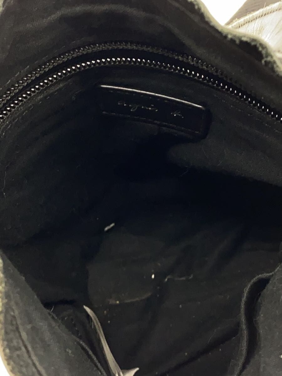 agnes b. Shoulder Bag Leather BLK Solid PAH02Z-03 6