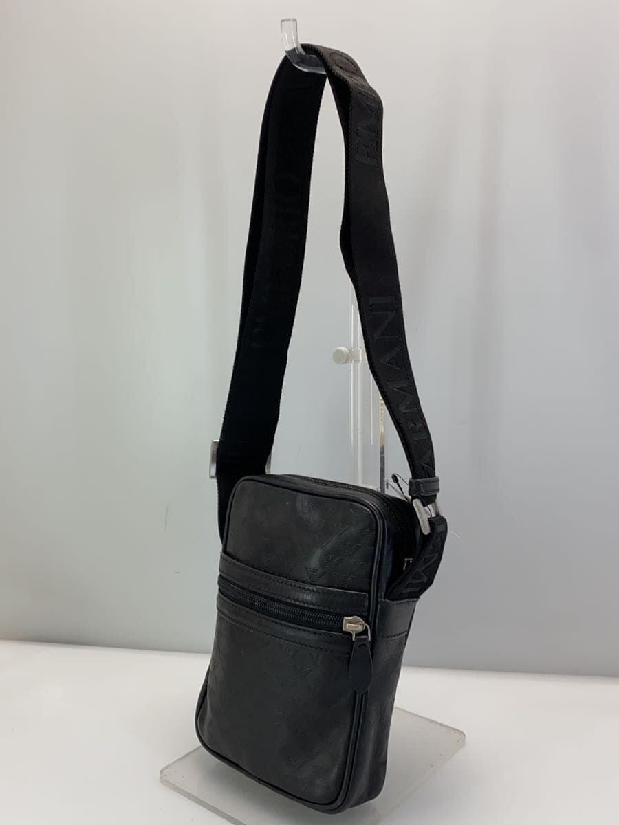 EMPORIO ARMANI Shoulder Bag Cowhide BLK 2